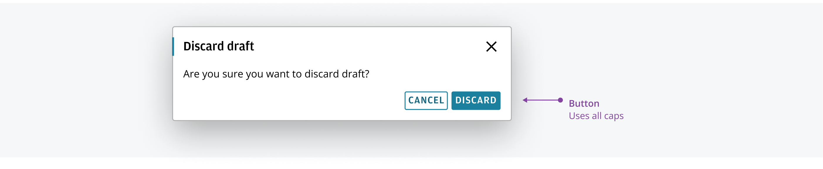 Example of allcaps buttons in Dialog